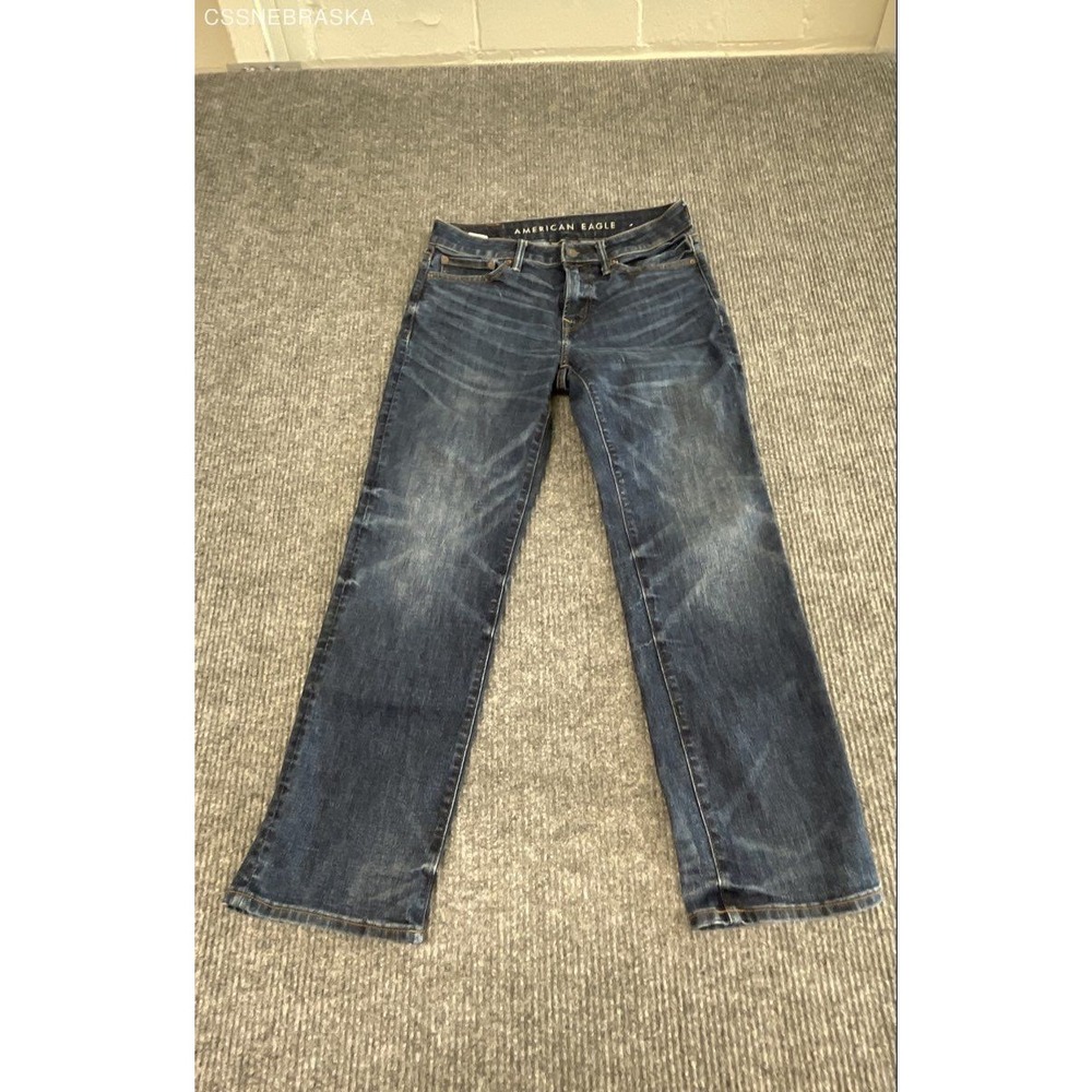 American Eagle Men's Dark Blue Next Level Airflex Straight Jeans Size 30x30